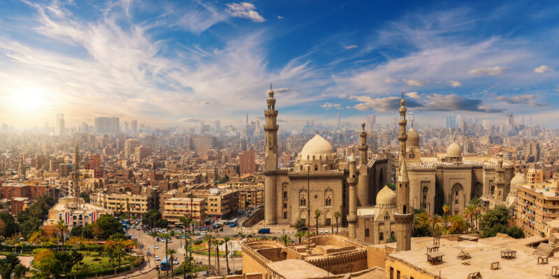 The,Mosque-madrasa,Of,Sultan,Hassan,At,Sunset,,Cairo,Citadel,,Egypt